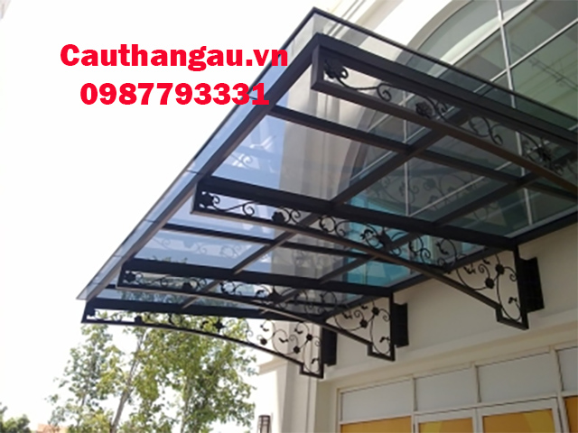 Mái che sắt nghệ thuật kính cường lực tại hà nội Mái che sắt nghệ thuật kính cường lực tại hà nội